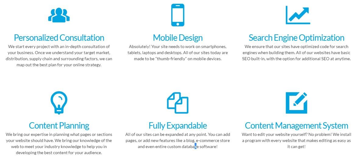 web design Advantace design features
